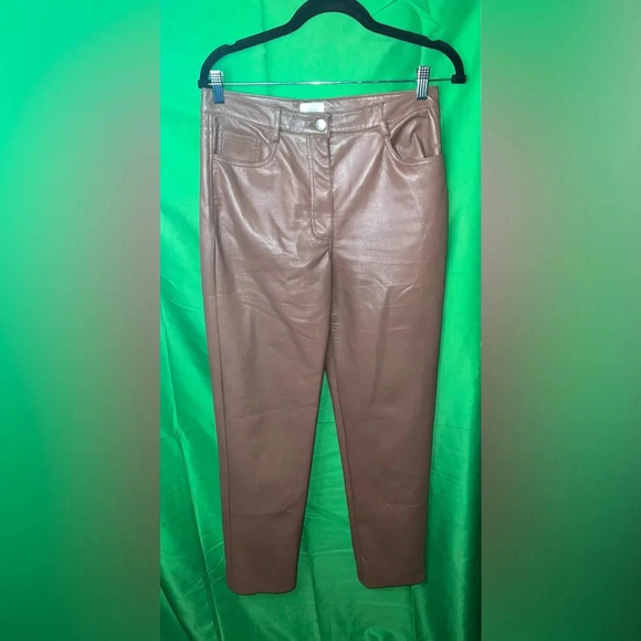 Wilfred Pants - Wilfred Faux Leather Camel Pants size 8